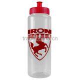 USA Made 32 oz Transparent Sports Bottle With Push And Pull Cap - BPA/BPS-free, FDA Compliant and Comes With Your Logo thumbnail-6