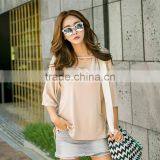 Five Point Sleeve Blank t Shirt Loose thumbnail-2