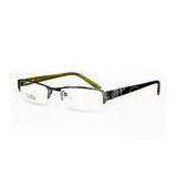 OEM Rectangle Eyeglasses Frames For Women , Half Rim Black And Green Color Custom
