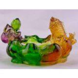 Crystal Glass Craft Liu li Fish Ashtray