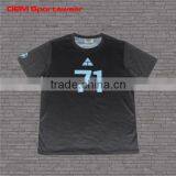 Blue and black round collar sublimation sports t shirts