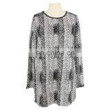 Aztec Print Woolen Plus Size Women Tunic Short Dress