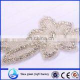 Exquisite Handmade Jaw Drill With Crystal Flower Rhinestone Wedding Apparel Accessories, the Bride, Satin Belt thumbnail-2