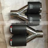 Akrapovic Stainless steel dual carbon fiber exhaust tip/exhaust tail pipe