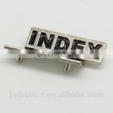 Nickel color with black letters high quality metal badge plate for bags, clothing,