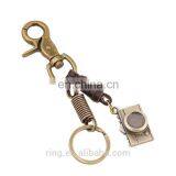 Brass Color Metal Camera Pendant Handmade Leather Keychain thumbnail-2