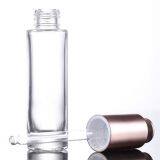 30ml Dropper Clear Glass Bottle for Face Essential Oil With Rose Gold Cap thumbnail-2