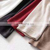 Custom Logo Women Autumn Winter Under Wear Long Sleeve Crew Neck Ribbed Knitted Fabric Outfit Bodysuit thumbnail-5