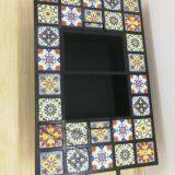 Ceramic Tile Mosaic Parquet Outdoor Rectangular Fire Pit Table thumbnail-5