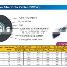 Light Armored Gel Filled Parallel Steel Wire Strength Member Outdoor Fiber Optic Cable GYXTW-4a1b thumbnail-4