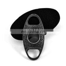 Exquisite Gold Vintage Engraving Pattern Metal Cigar Knife Cutter thumbnail-1