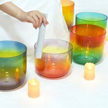 Rainbow Clear Crystal Quartz Crucible Transparent Singing Bowls Healing thumbnail-4