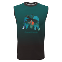 2022 Wholesale Sleeveless Polyester T-shirts With Blue and Black Color thumbnail-1