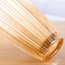 Gold Vertical Glass Vase Home Decoration Desktop Flower Container For Christmas Party thumbnail-5