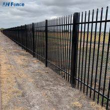 Industrial Metal Iron Garden Fence Panel Outdoor Rail Galvanized Steel Picket Fence Panel for Country thumbnail-1
