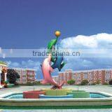 Stainless Steel Dolphins Fountain Sculpture thumbnail-1