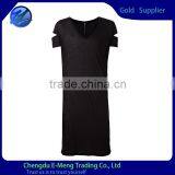 Bulk Wholesale t Shirts With Deep V-neck Design&extra Long Tshirt for Man thumbnail-1