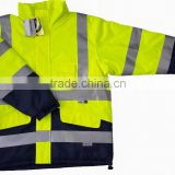 Workwear EN471 CLASS 3 Hi Vis Reflective Safety Parka jacket with hood