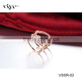 Manufacturers Wholesale 925 Sterling Silver cz Design Ring With PVD Plating thumbnail-2