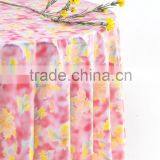 Round Table Cloths Pvc With Non-woven Backing Beautiful Flower Designs