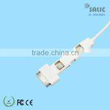 3 in 1 Multi-function Mobile Phone Charger Data Cable USB Adapter Cable