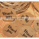 100Pcs/lot 4x4CM Thank You Brown DIY Scrapbooking Kraft Paper Hang Tag Favor Gift Packaging Labels With Jute Twines thumbnail-4