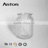 Round Vertical Stripes Surface Candle Holder Glass With Lid thumbnail-1