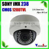30pcs IR Leds Long IR Distance CCTV Camera 1200TVL Varifocal Lens Camera 25M IR Vandalproof Outdoor Infrared 2.8-12mm Camera thumbnail-1