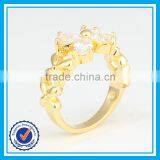 Cheap price fancy crystal gold rings 18k fake diamond ring