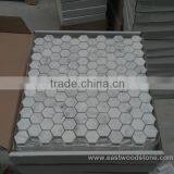 White Marble Mosaic Hexagon Tile thumbnail-1