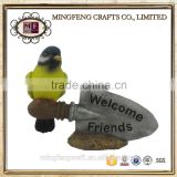 Customized China Factory Resin bird on welcome shovel Home Decoration