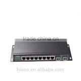 100/1000M Switch support HD video flow with 2 SFP uplink 10 port PoE Switch