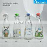 Milk Tea Bottle Juice Beverage Glass Bottle With Different Tinplate Colored Lid thumbnail-1