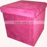 Stronger!! Rose Velvet Folding Storage Stool thumbnail-1