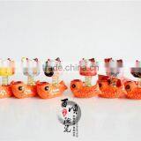Golden Fish Base Ceramic Lucky Cat for Car Decoration Colors to Choose Fortune Cat thumbnail-3