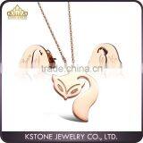 KSTONE Fox Designs Stainless Steel Rose Gold Stud Earrings For Girls thumbnail-1