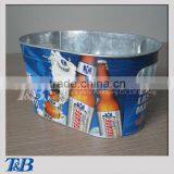 Custom Hotel Galvanized Inner Handles Oval Ice Bucket thumbnail-1