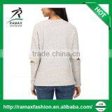 Ramax Custom Women Casual French Terry Crew Neck Sweatshirt Tops thumbnail-3