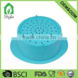 100% Food Grade Top Quality Food Grade Kitchenware Round Silicone Strainer With Handle to Wash Vegetable Fruit thumbnail-2