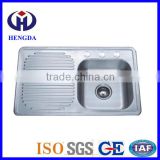 High quality stainless steel kitchen sink with work table with baffle