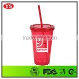 16oz Double Wall Promotional Acrylic Tumblers With Straw thumbnail-3