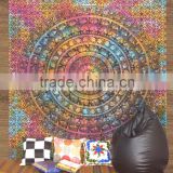 Tie Dye Mandala Tapestry Wholesale Indian Elephant Print Wall Hangings Cotton Fabric Bedspread Boho Wall Art Hippie Tapestries