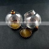 30mm round bulb vial glass bottle with 20mm open mouth DIY pendant charm supplies 1810291