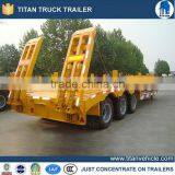 TITAN Best Selling Tri-axle 60 Ton Used Low Bed Trailer for Excavator Transport thumbnail-1