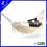 Raw White Purl Tassel Hammock With Crochet Form