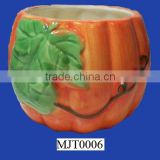 ceramic pumpkin flower pot
