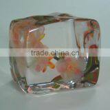 Beautiful Clear Resin Block With Flower Inside thumbnail-1