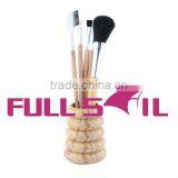 High Quality 5pcs Cosmetic Brush Set With Wooden Handle and Wooden Case