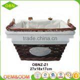 Handmade Removable Logo Wicker Wooden Cheap Custom Bike Basket thumbnail-3