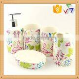 Ceramic Bathroom Set Fresh Decal Pattern thumbnail-1